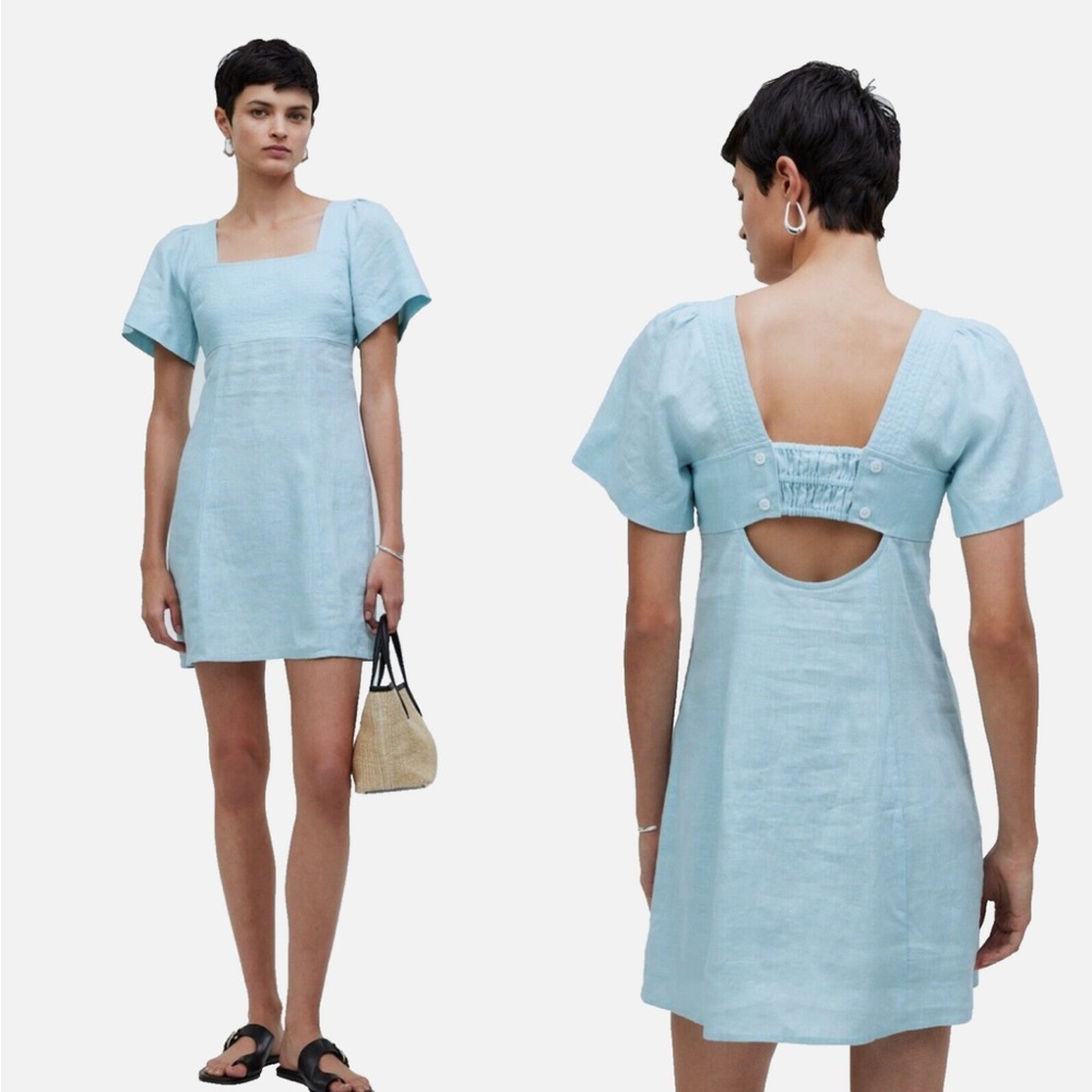 NWT Madewell Blue Heron Linen Dress